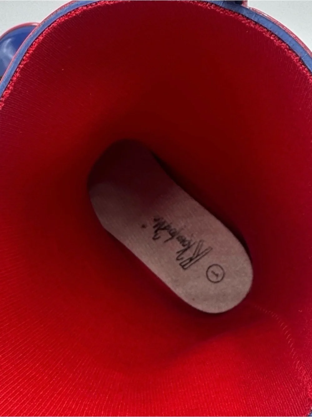 NWT Kids Navy Blue & Red Tractor Rain Boots Size !